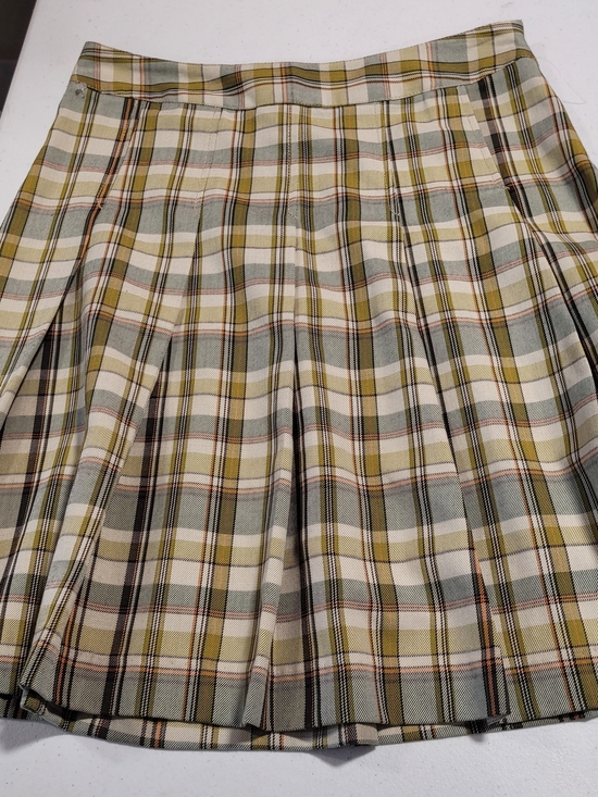 Merona Dresses & Skirts - Merona Olive, Cream & Light Blue Plaid Pleated Mini Skirt